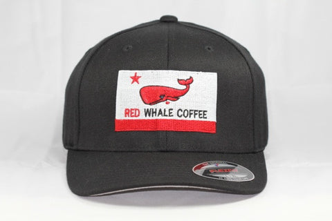 Red Whale Coffee Flag Hat, Black-Flex Fit Pro-formance