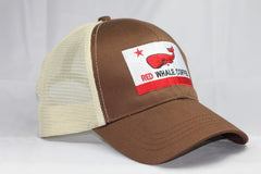 Red Whale Coffee Flag Trucker Cap- Earth/Oyster