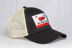 Red Whale Coffee Flag Trucker Cap- Black/Oyster