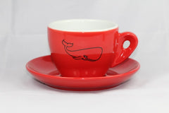 Red Whale Inker Porcelain Cappuccino Cup and Saucer 6.3oz