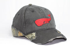 Red Whale Outdoor Mossy Oak Cap, Frayed Camouflage-Black/Mossy