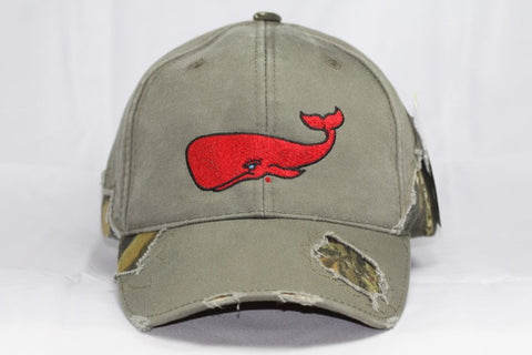 Red Whale Outdoor Mossy Oak Cap, Frayed Camouflage-Olive/Mossy