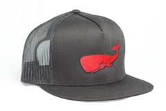 Red Whale Trucker Cap- Black/Black