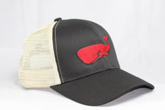 Red Whale Trucker Cap- Black/Oyster