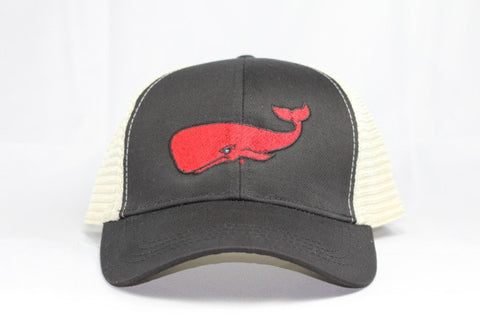 Red Whale Trucker Cap- Black/Oyster