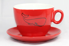 Red Whale Inker Porcelain Latte Bowl 14oz